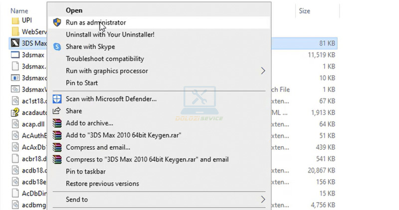Chạy file kích hoạt với quyền Admin
