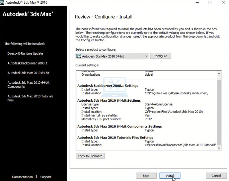 Bắt đầu cài đặt 3DS Max 2010