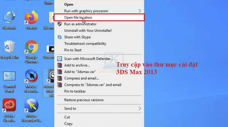 Mở thư mục cài đặt