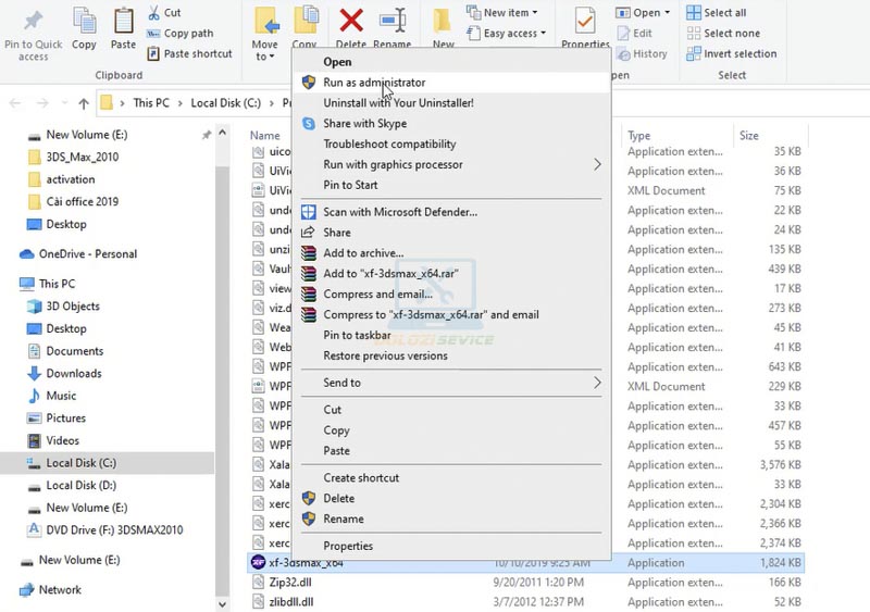 Chạy File kích hoạt với quyền Admin