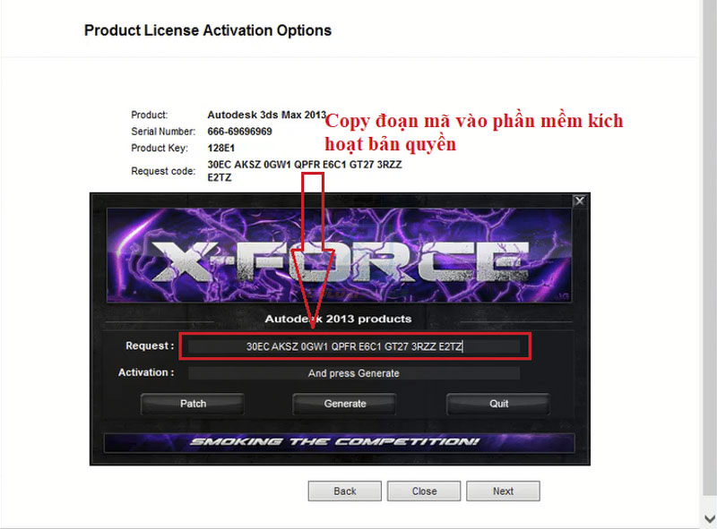 Sao chép Request code