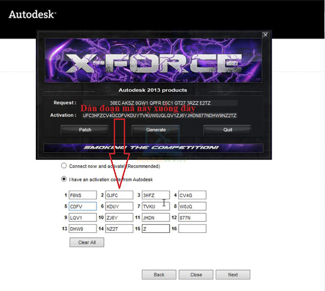 Nhập Key rồi nhấn Next