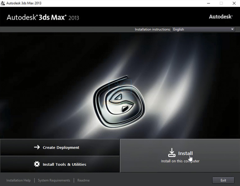 Chọn Install để cài đặt 3DS Max 2013
