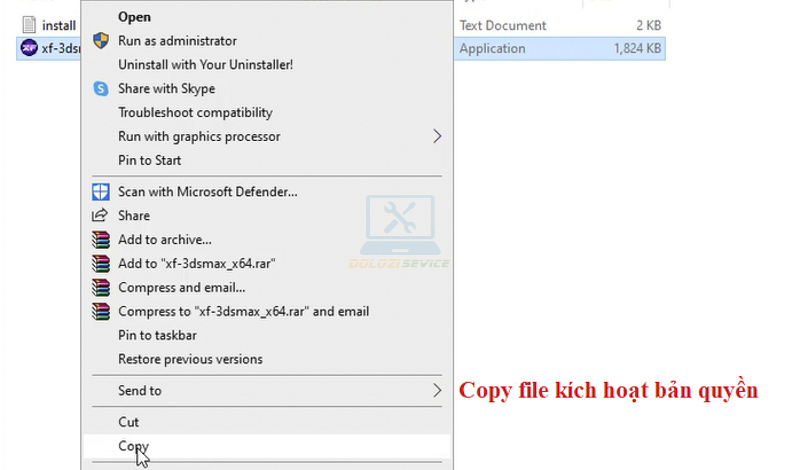 Sao chép File kích hoạt bản quyền