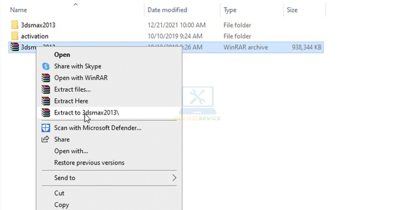 Giải nén phần mềm 3DS Max 2013