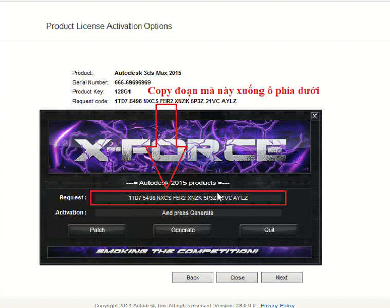 Sao chép mã request