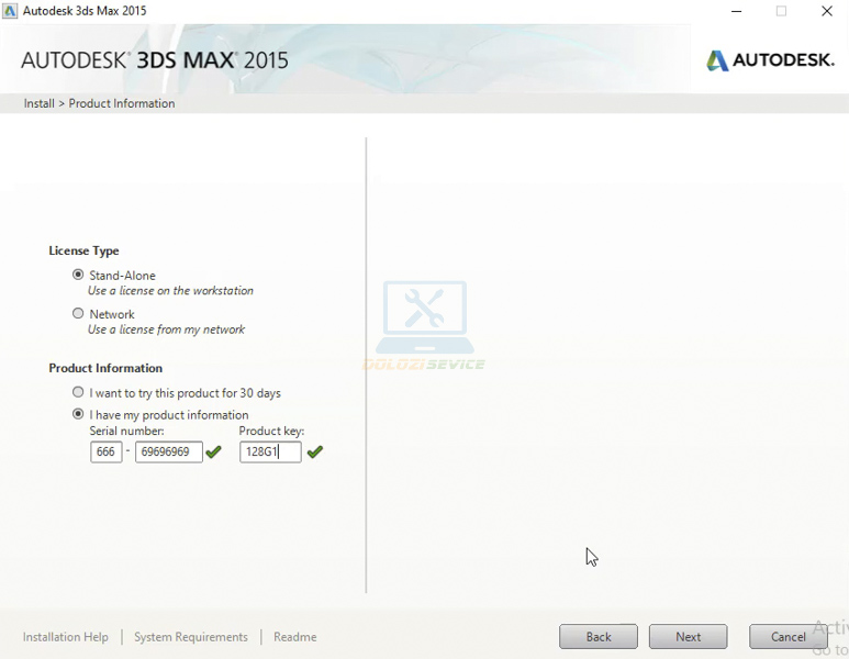 Nhập thông tin bản quyền