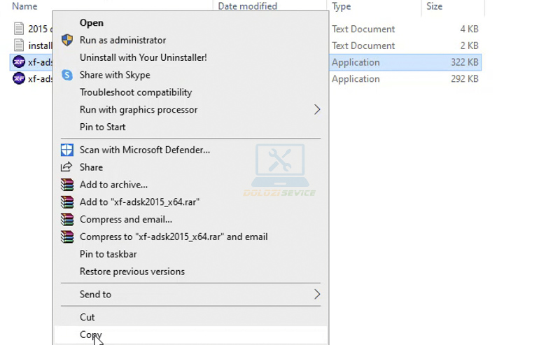 Sao chép file kích hoạt