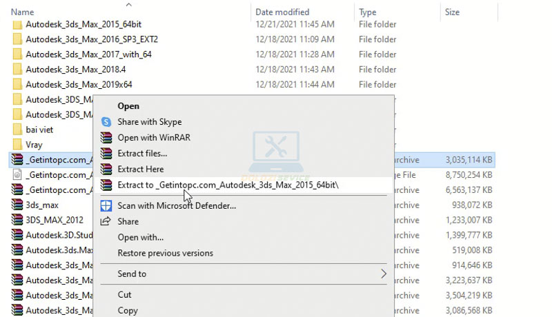 Giải nén phần mềm 3DS Max 2015