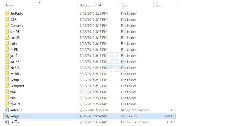 Khởi động file Setup