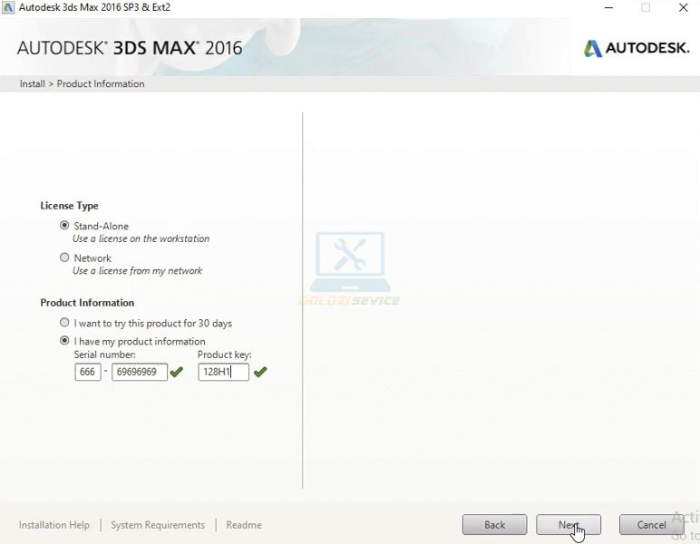 Nhập Serial Number và Product Key