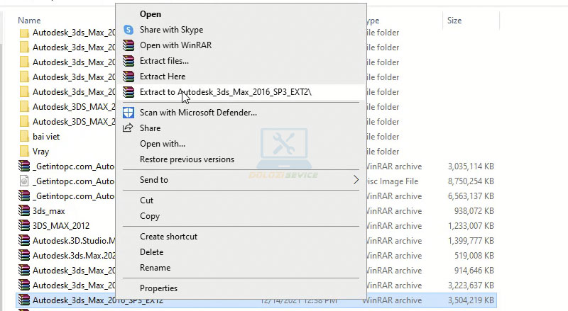 Giải nén phần mềm 3DS Max 2016