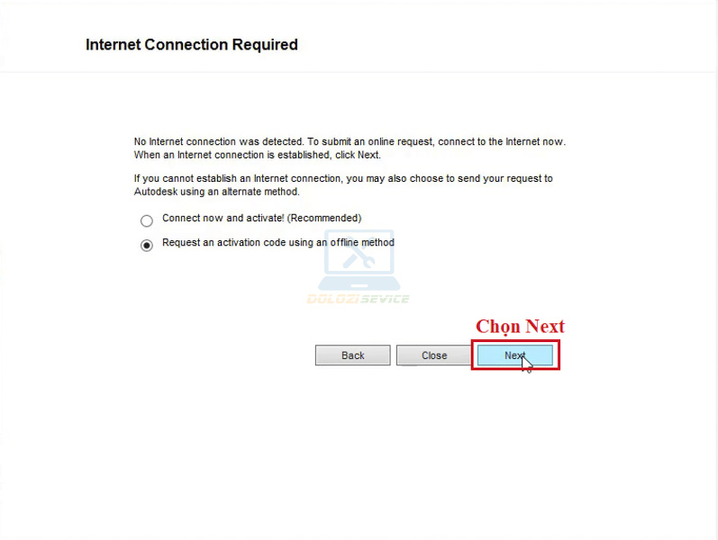 Nhấn Next trong quá trình kích hoạt
