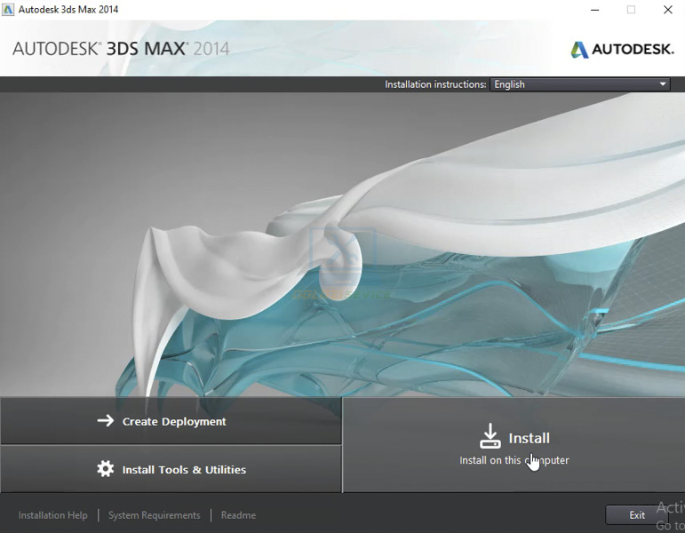 Chọn Install để cài đặt 3DS Max 2014