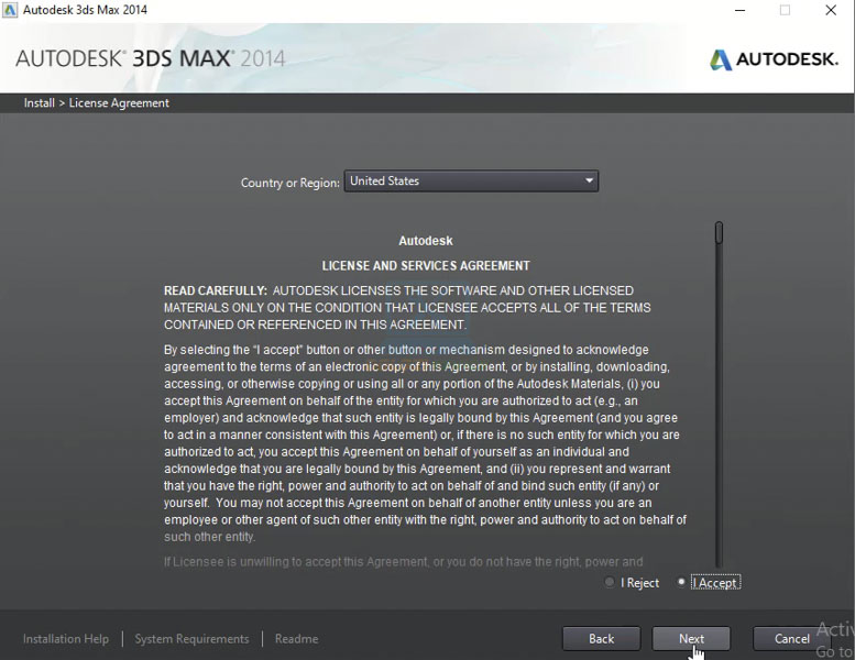 Đồng ý với các điều khoản và nhấn Next