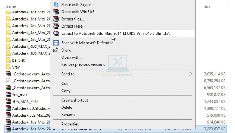 Giải nén phần mềm 3DS Max 2014