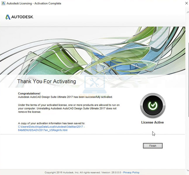 Hướng Dẫn Cài Đặt 3DS Max 2017 và Tải Phần Mềm Miễn Phí 23 Kích hoạt bản quyền thành công