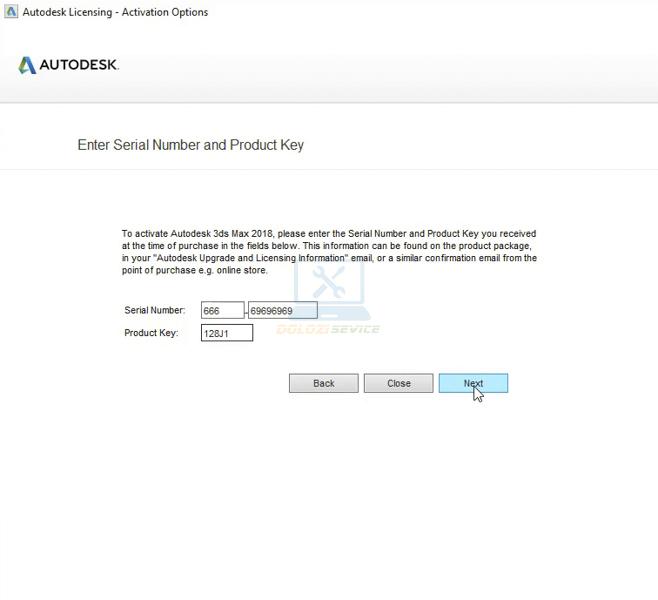 Nhập số Serial Number và Product Key
