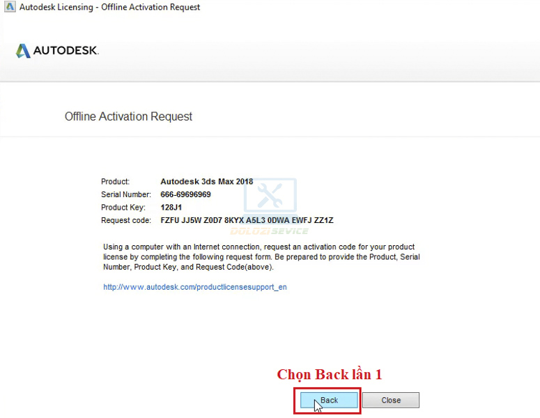 Chọn Back để quay lại