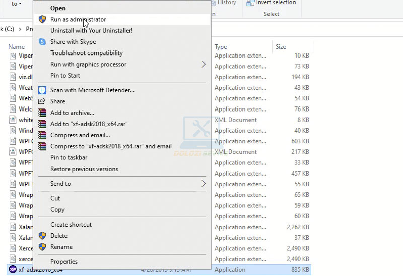 Chạy File kích hoạt với quyền Admin