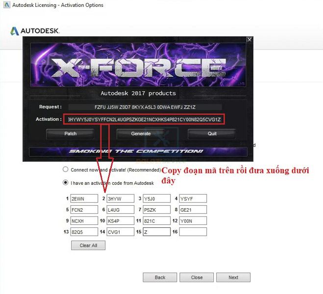 Dán Key vào phần mềm 3DS Max 2018