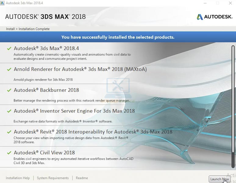 Hoàn tất cài đặt và khởi động 3DS Max 2018