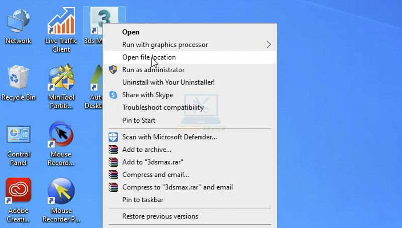 Mở thư mục cài đặt 3DS Max 2018