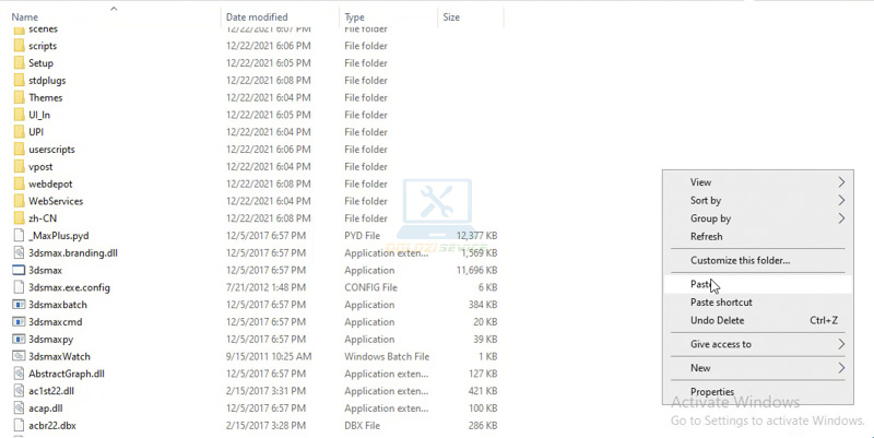 Dán file kích hoạt vào 3DS Max 2018