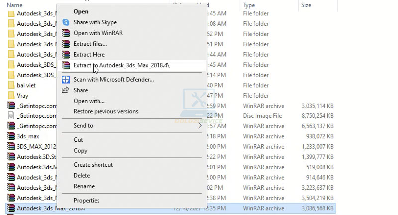 Giải nén phần mềm 3DS Max 2018