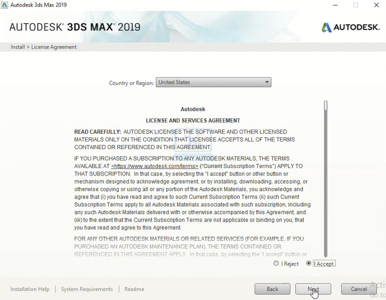 Hướng dẫn cài đặt và tải 3DS Max 2019 dễ dàng nhất! 5 Đồng ý với điều khoản