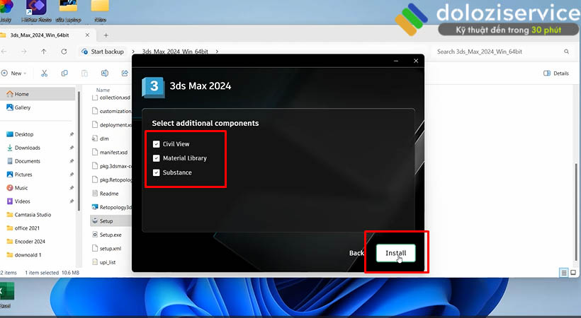Cách Cài Đặt và Tải 3DS MAX 2024 Dễ Dàng Nhất 6 Nhấn Install 3DS MAX 2024.