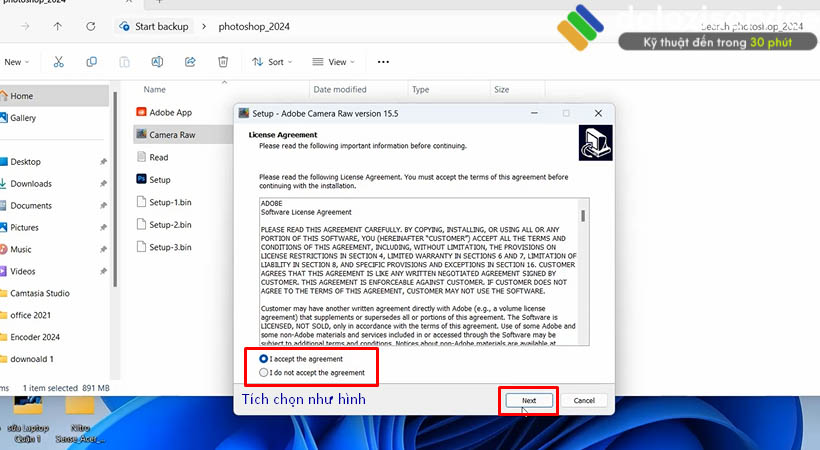 Hướng Dẫn Cài Đặt Photoshop 2024: Tải Ngay Tại Đây! 13 Tích chọn như hình sau đó chọn Next.