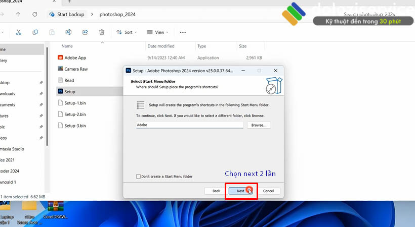 Hướng Dẫn Cài Đặt Photoshop 2024: Tải Ngay Tại Đây! 8 Tiến hành chọn Next 2 lần để tiếp tục cài.