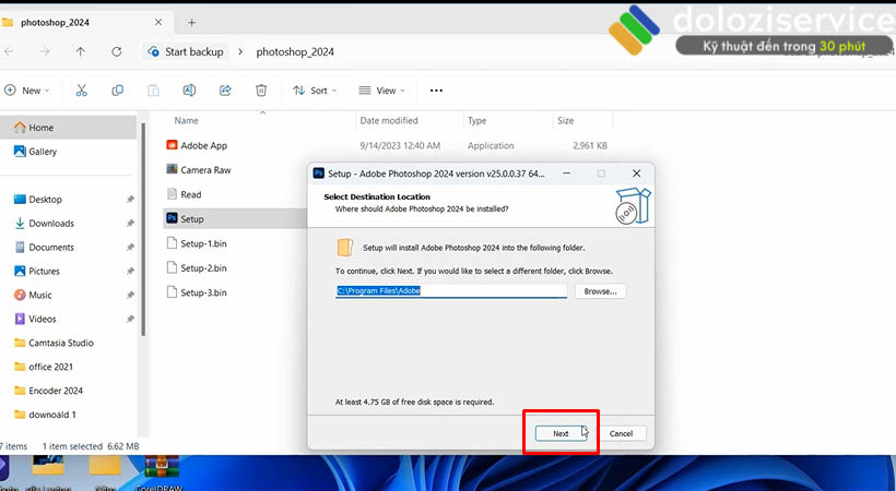 Hướng Dẫn Cài Đặt Photoshop 2024: Tải Ngay Tại Đây! 6 Tiến hành chọn Next để tiếp tục cài Photoshop 2024.