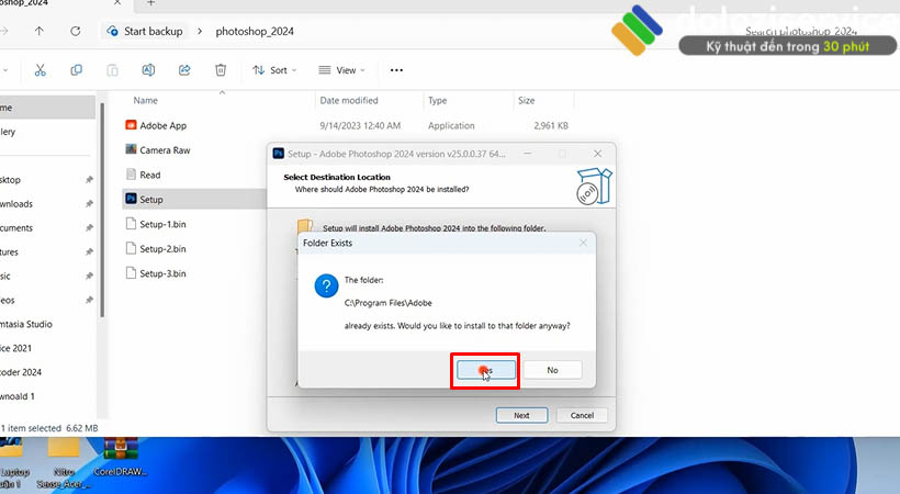Hướng Dẫn Cài Đặt Photoshop 2024: Tải Ngay Tại Đây! 7 Tiến hành chọn Yes.