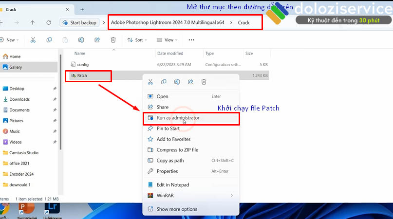 Cách cài đặt Lightroom 2024 và tải phần mềm dễ dàng 7 Vào theo đường dẫn rồi chọn file Patch.