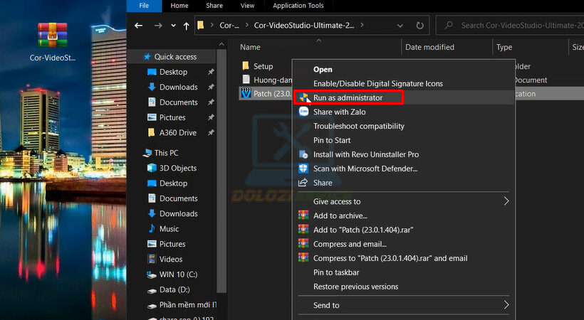 Khởi động file Patch.