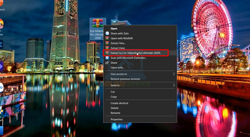 Giải nén file cài đặt VideoStudio Ultimate 2020.