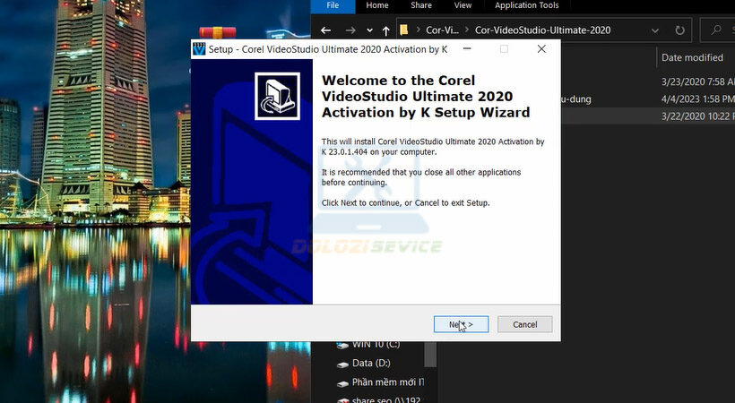 Nhấn Next để tiếp tục.