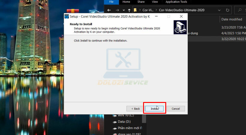 Chọn Install để tiếp tục.