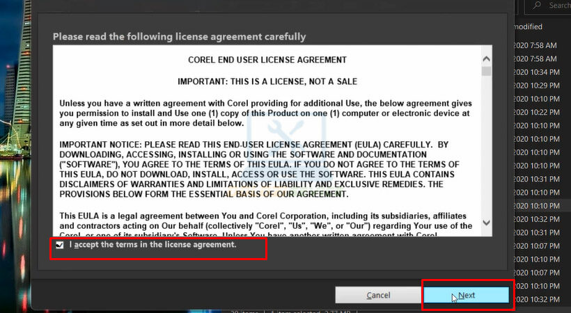 Tích chọn và chọn Next.