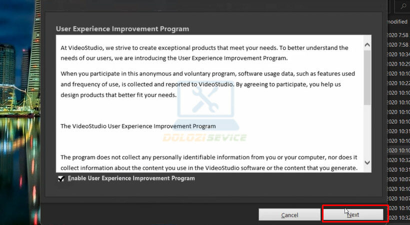 Chọn Next để tiếp tục.
