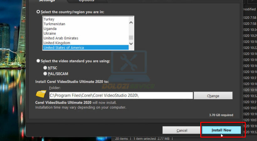 Nhấn Install Now VideoStudio Ultimate 2020.