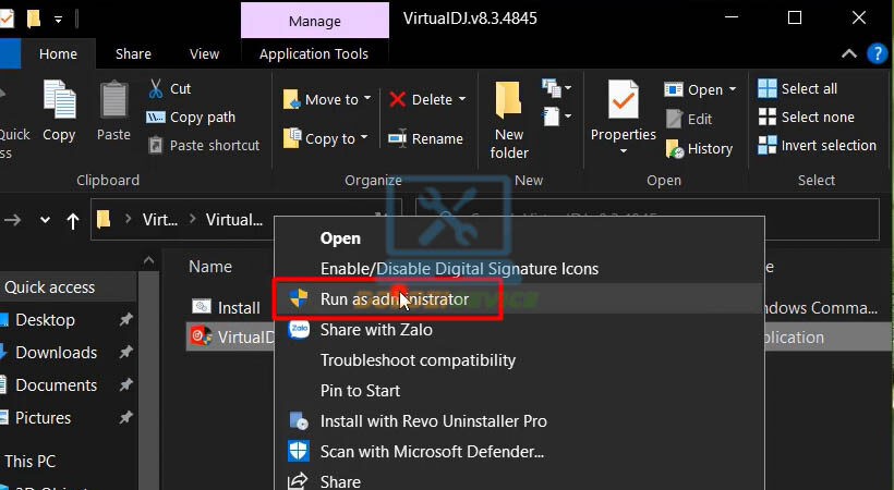 Chạy file cài đặt Admin