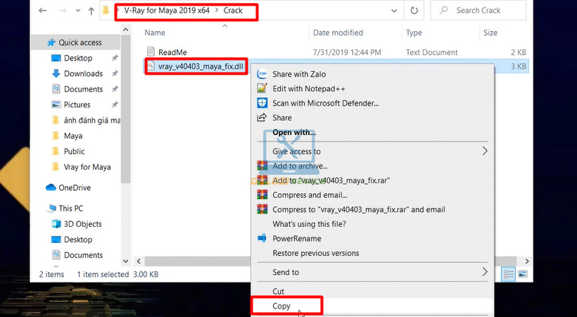 Copy file kích hoạt Vray