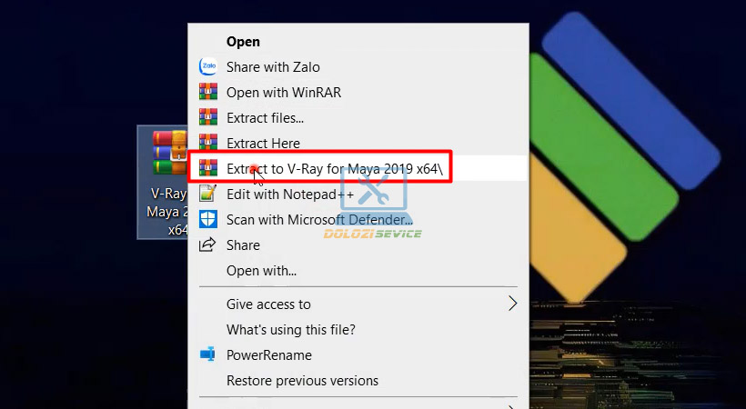 Giải nén phần mềm Vray for Maya 2019