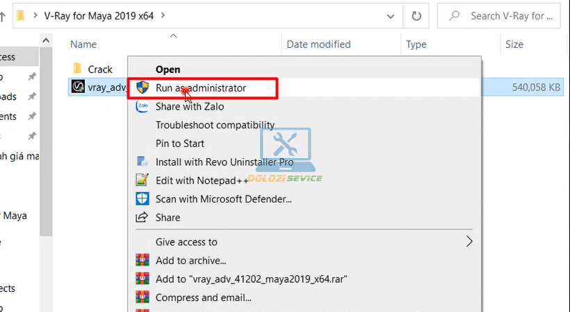 Khởi động file Setup Vray