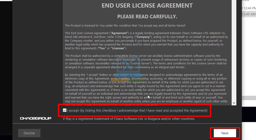 Chọn I Agree và Next