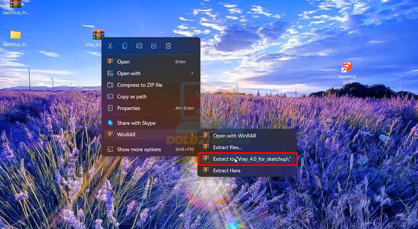 Giải nén file cài đặt Vray For Sketchup 2016.