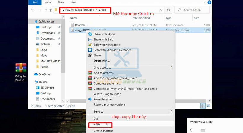 Copy file kích hoạt